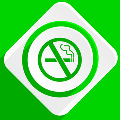 no smoking green flat icon