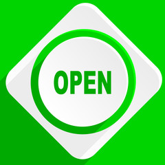 open green flat icon