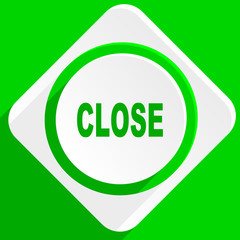 close green flat icon