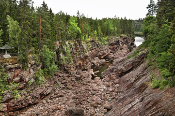 Riverbed of Vuoksi river in Imatra. Finland