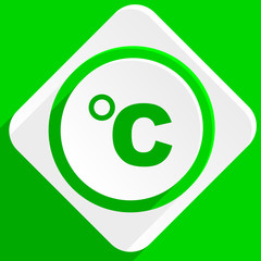 celsius green flat icon