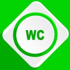 toilet green flat icon