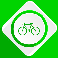 bicycle green flat icon