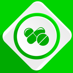 medicine green flat icon