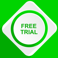 free trial green flat icon