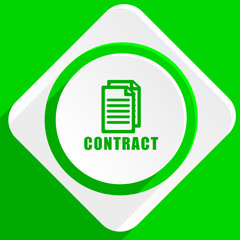 contract green flat icon