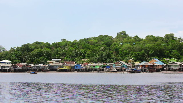 wooden houses in Penyengat island, indonesia