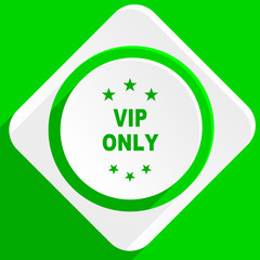 vip only green flat icon