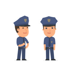 Happy Character Officer standing in relaxed pose