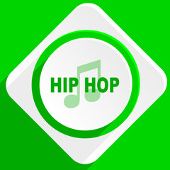 hip hop green flat icon