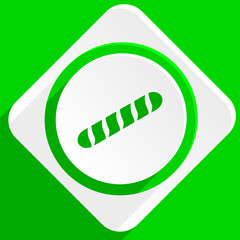baguette green flat icon