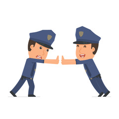 Funny Character Officer holds and interacts with blank forms or