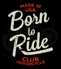 Motorbike race, racer, motorcycle typography. Vintage tee print design. T-shirt graphics. 