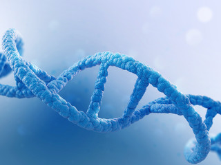 DNA molecule on blue background