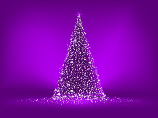Abstract purple christmas tree on purple. EPS 8 - 100587909
