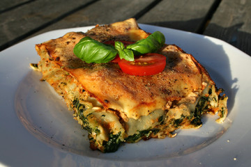 organisch lifestyle gesunde ernährung bio-lasagne wildkräuter basilikum vegan