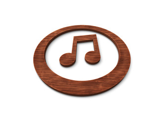 music icon wooden
