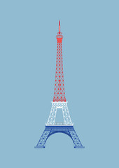 Fototapeta na wymiar vector Eiffel Tower with nice background light blue