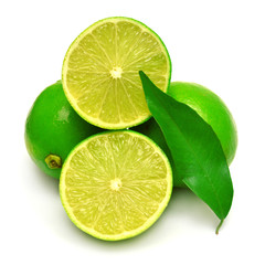 Lime slice and leaf