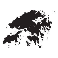black map of Hong Kong