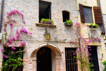 small town street in Lake Garda Italy.