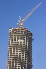 construction of skyscraper building