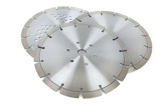 Cutting disk with diamonds - Diamond disc for concrete on the white background