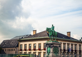 HAGUE, NETHERLANDS - OCTOBER 22, 2015: Famous abstract sculptures on Den Haag - city of Holland.