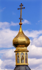 Cross Golden Dome Saints Church Life Source Lavra Kiev