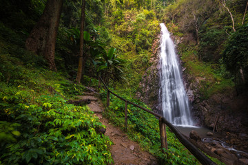 Deep forest waterfall (Khunkorn Waterfall), Chiang rai province, Thailand.