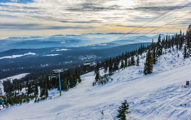 Ski Resort Terrain in Winter