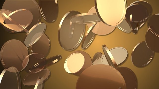 random 3d mirror like disks abstract motion background