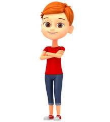 3d rendered illustration. Boy isolated on white background.