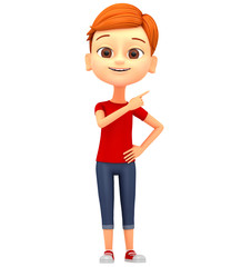 3D Illustration for advertising. Boy isolated on white backgroun