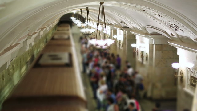Daily life Moscow metro passengers