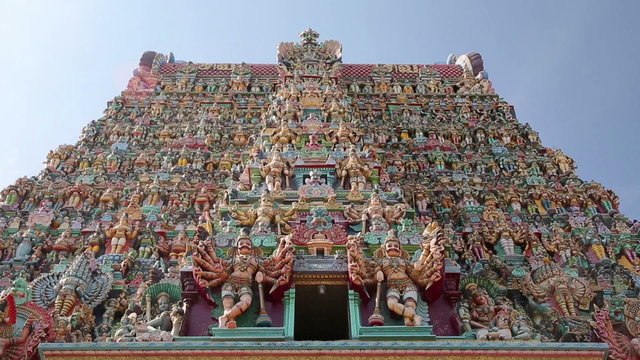 Ornate facade of Hindu temple