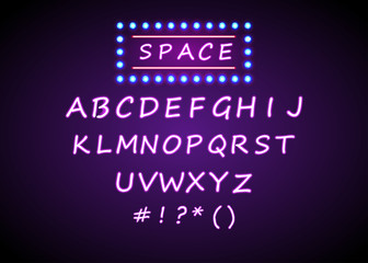 Set retro neon signs background