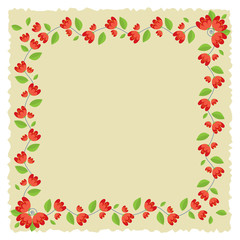 Floral Frame Vector Illustration.