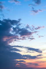 Naklejka na ściany i meble sky with clouds in sunset