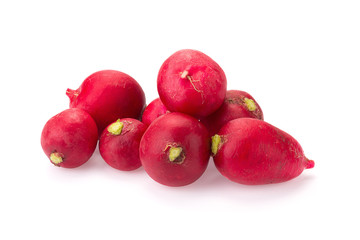 Fresh radishes on white background