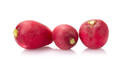 Fresh radishes on white background