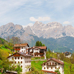 Fototapeta na wymiar City in Alps