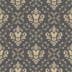 Oriental classic pattern. Seamless abstract golden background
