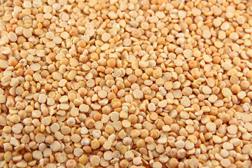 Dried pea (Pisum sativum) closeup flat food background 