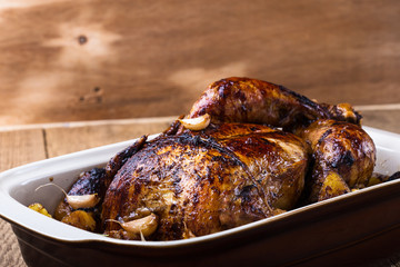 Homemade whole roasted chicken