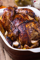 Homemade whole roasted chicken