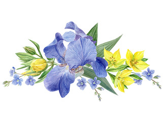Composition de fleurs d& 39 iris