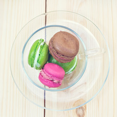 Colorful traditional French Makarons