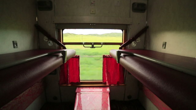 Empty trans siberian train compartment