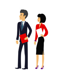 Male and Female as Office Businesspeople Icon